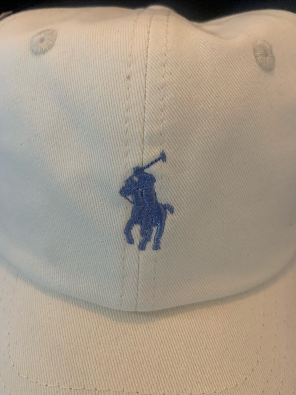 Ralph Lauren Cream Cap with Blue Polo Logo - Picture 7 of 13